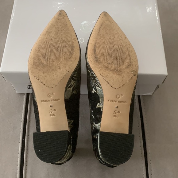 Corso Como Black Metallic Brocade Shoes/Pumps size 9.5 - Picture 12 of 17